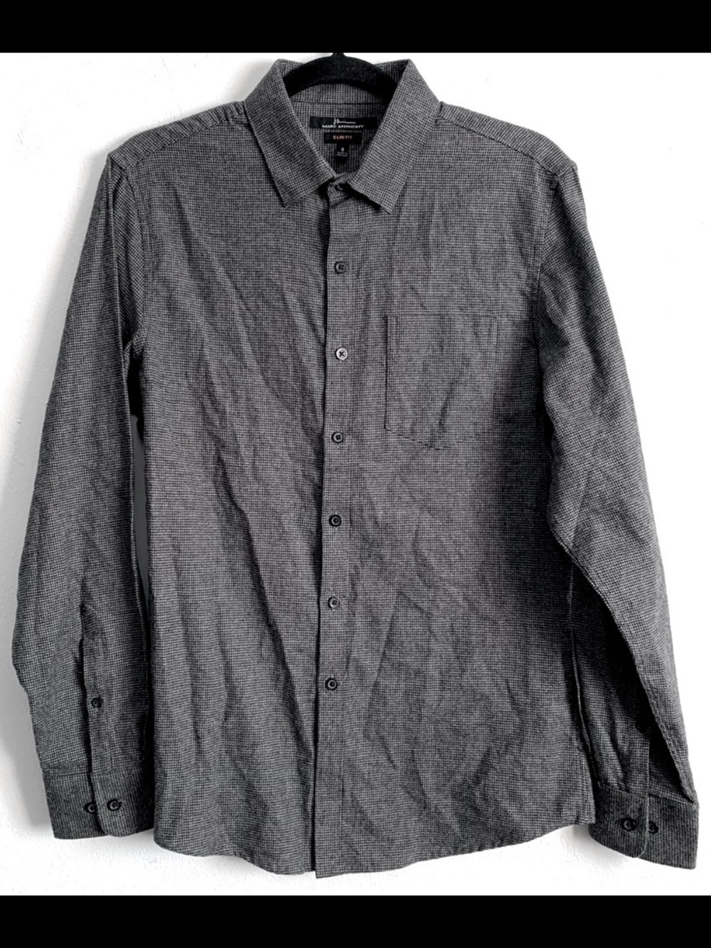 Marc Anthony Slim Fit Houndstooth Flannel Buttoned Shirt